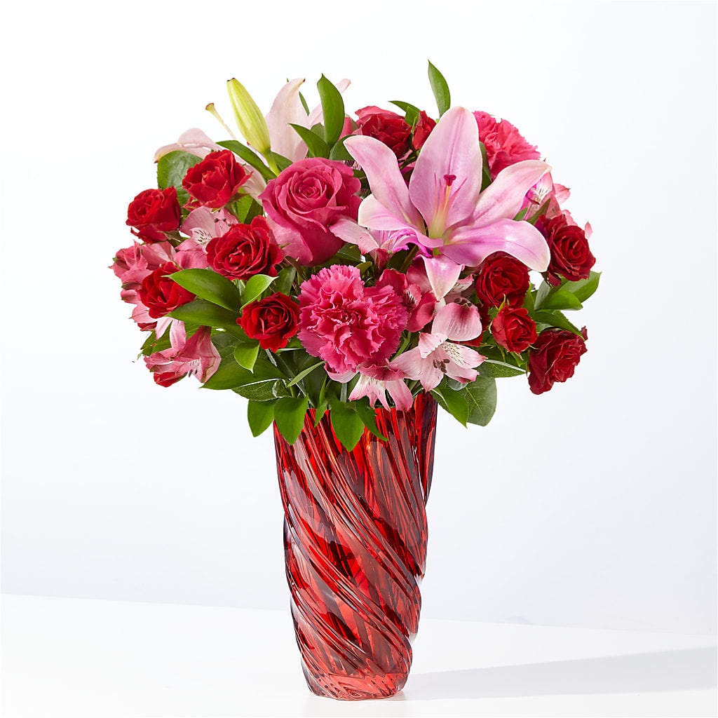 In Love Bouquet with Luxe Swirl Vase – Jax Flowers Corp, Orange Park FL