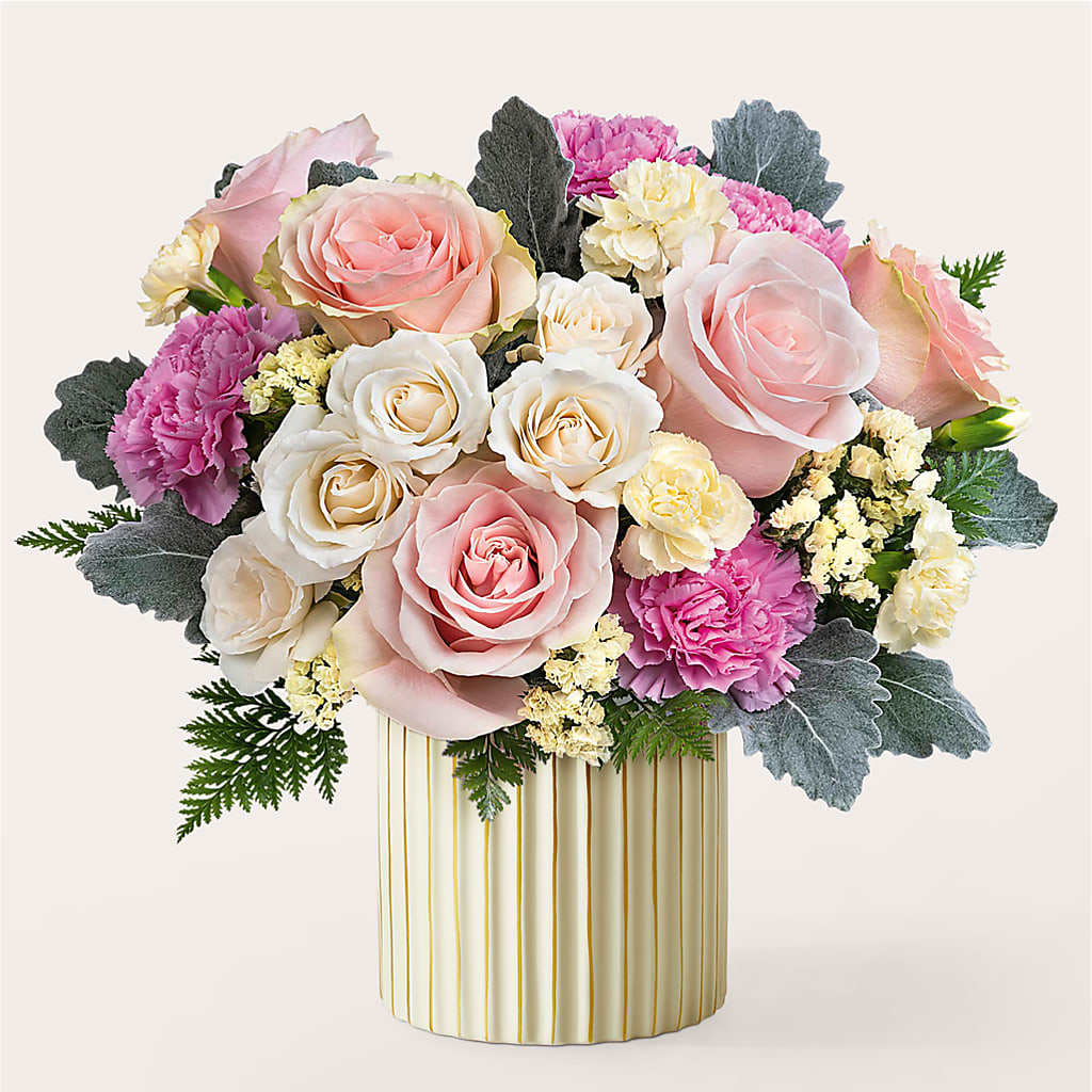 Blissful Moments Bouquet with Ivory Vase – Jax Flowers Corp, Orange Park FL