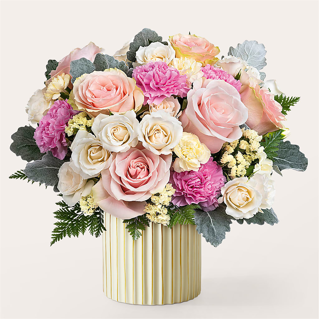 Blissful Moments Bouquet with Ivory Vase – Jax Flowers Corp, Orange Park FL