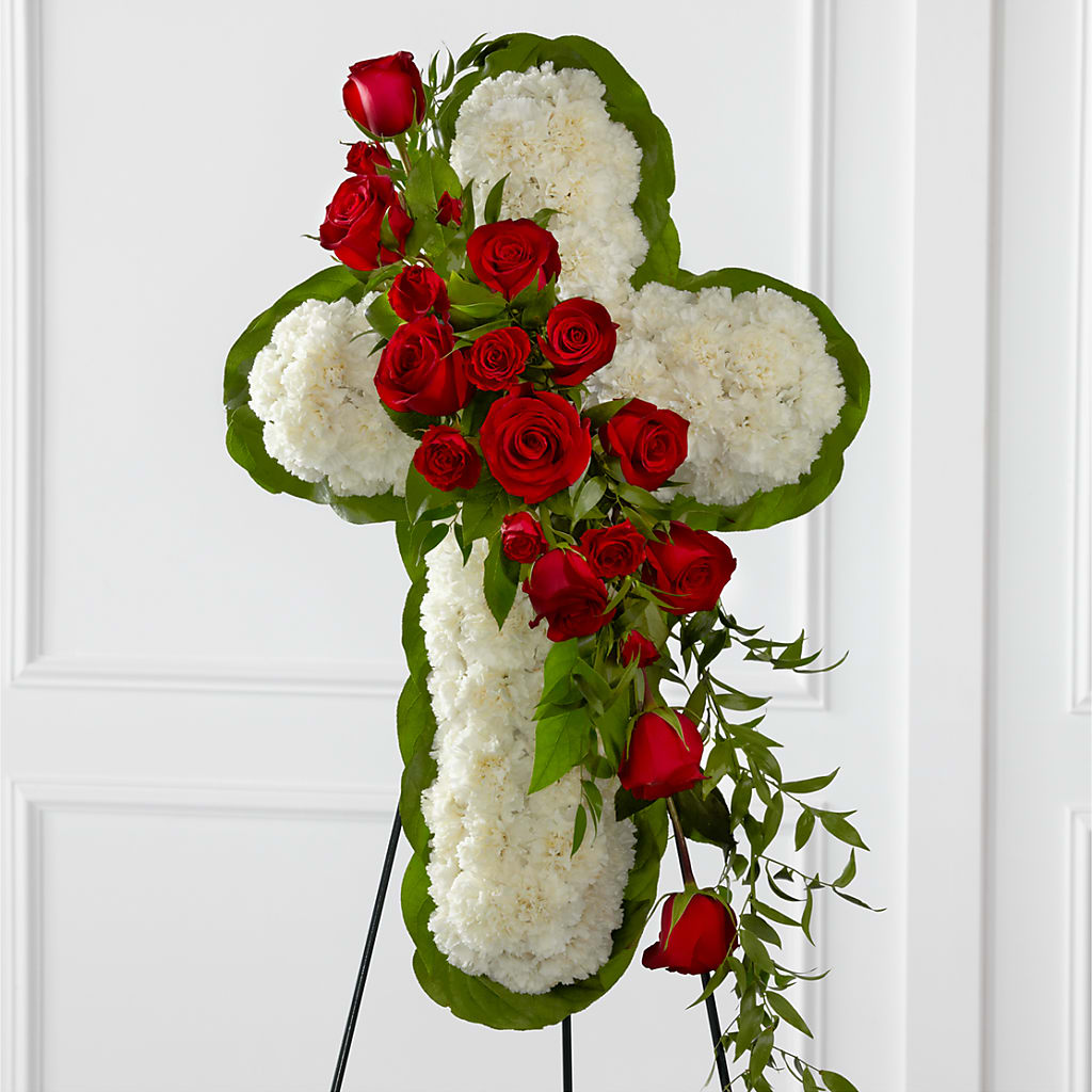 Floral Cross Easel – Jax Flowers Corp, Orange Park FL