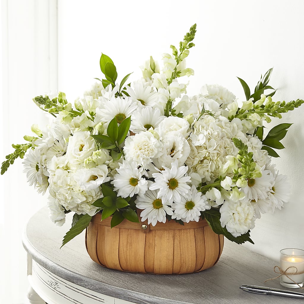 Pure Ivory Basket – Jax Flowers Corp, Orange Park FL