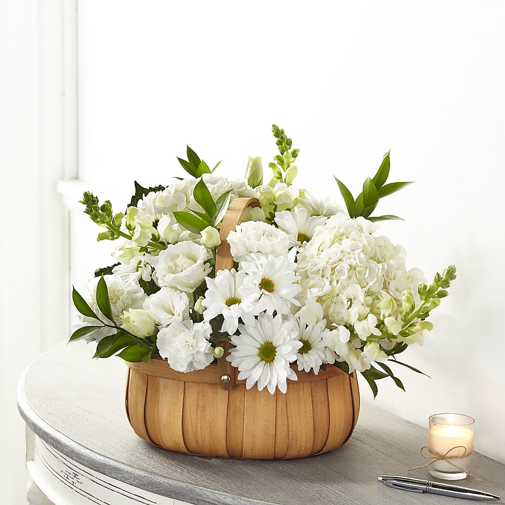 Pure Ivory Basket – Jax Flowers Corp, Orange Park FL
