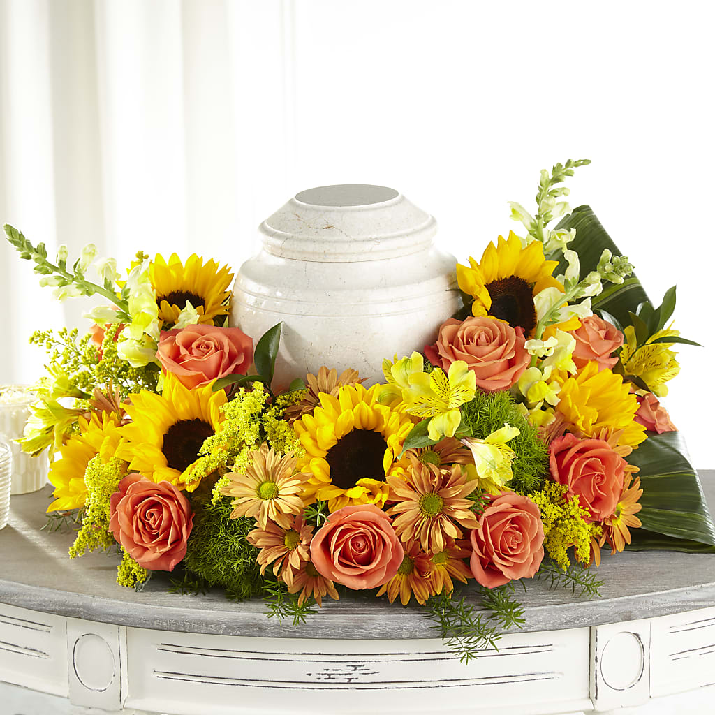 Faithful Sunflower Cremation Adornment – Jax Flowers Corp, Orange Park FL