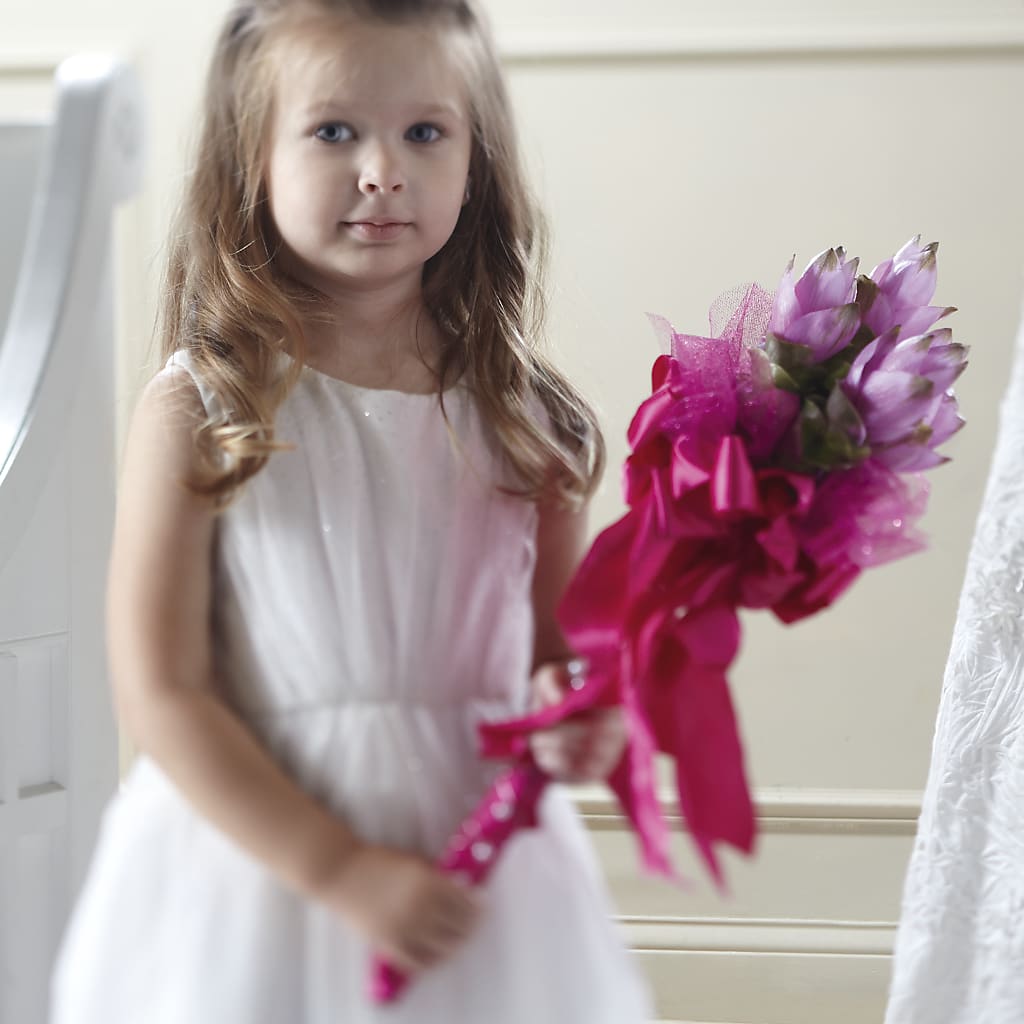 Sparkle Pink Flower Girl Bouquet – Jax Flowers Corp, Orange Park FL