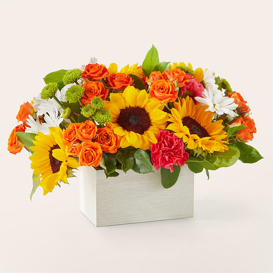Sun-drenched Blooms Box Bouquet –  Jax Flowers Corp, Orange Park FL