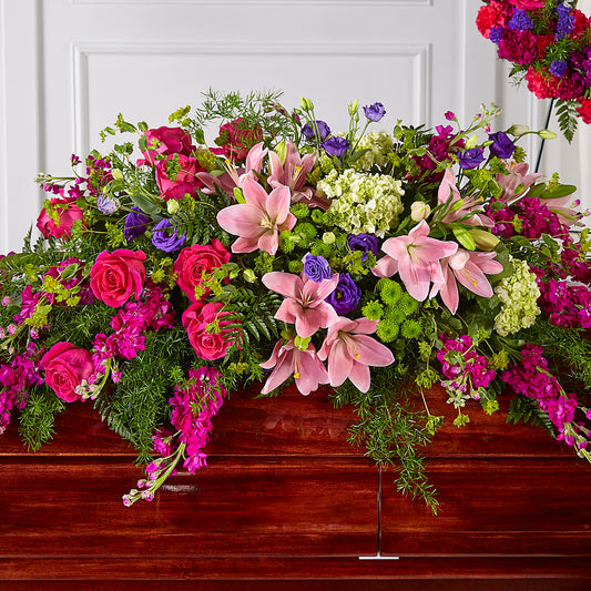 Radiant Tribute Casket Spray –  Jax Flowers Corp, Orange Park FL
