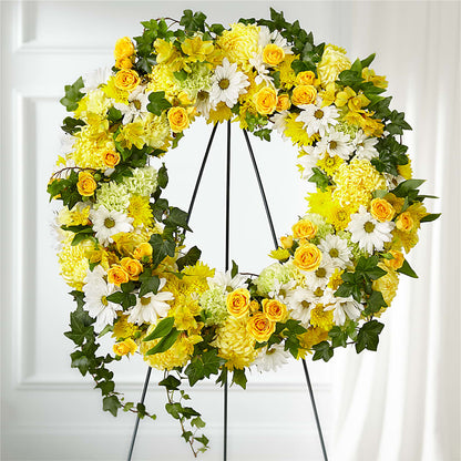 Golden Remembrance Wreath –  Jax Flowers Corp, Orange Park FL