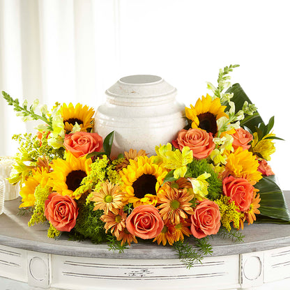 Faithful Sunflower Cremation Adornment –  Jax Flowers Corp, Orange Park FL