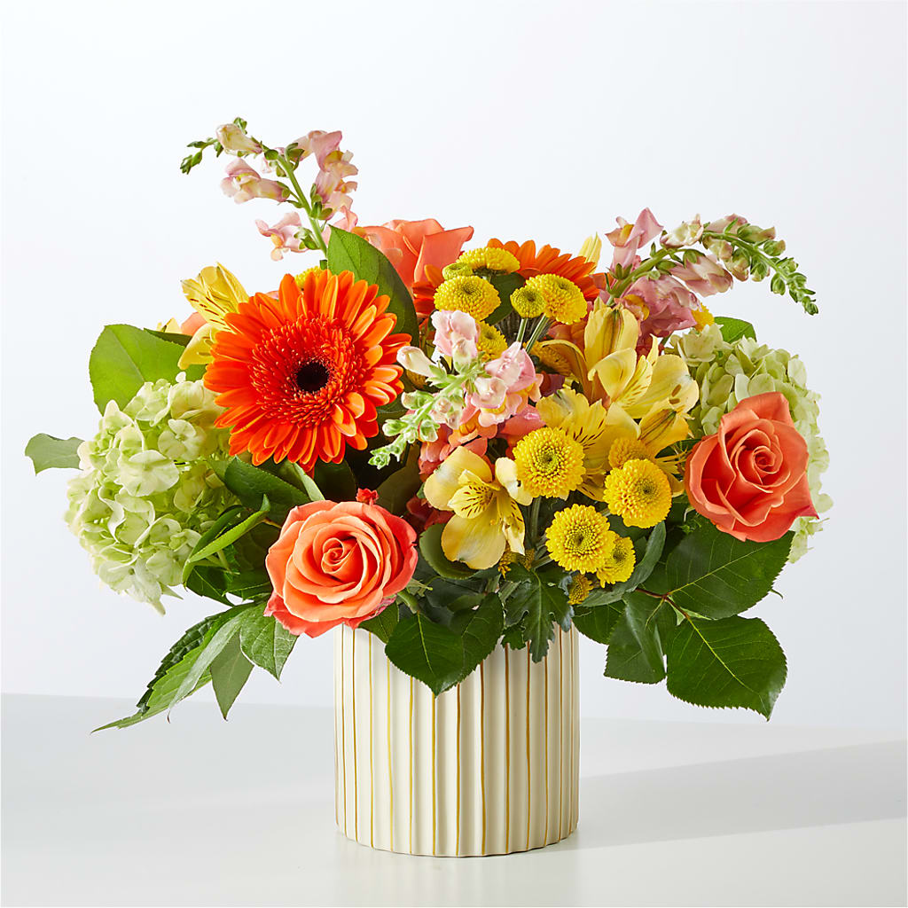 Autumn Sunshine Bouquet with Ivory Vase –  Jax Flowers Corp, Orange Park FL