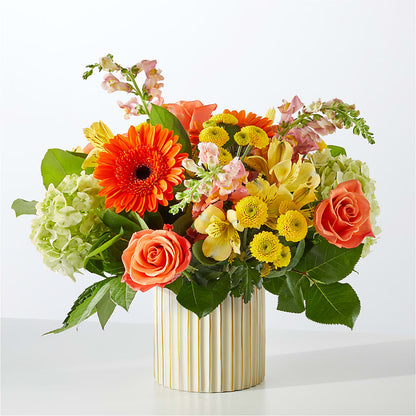 Autumn Sunshine Bouquet with Ivory Vase –  Jax Flowers Corp, Orange Park FL