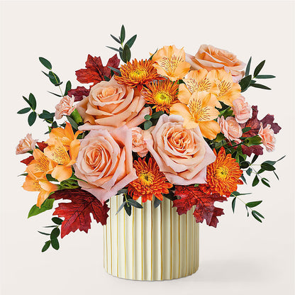 Spiced Latte Bouquet with Ivory Vase –  Jax Flowers Corp, Orange Park FL