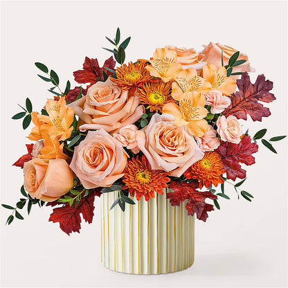 Spiced Latte Bouquet with Ivory Vase –  Jax Flowers Corp, Orange Park FL