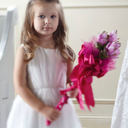 Sparkle Pink Flower Girl Bouquet –  Jax Flowers Corp, Orange Park FL